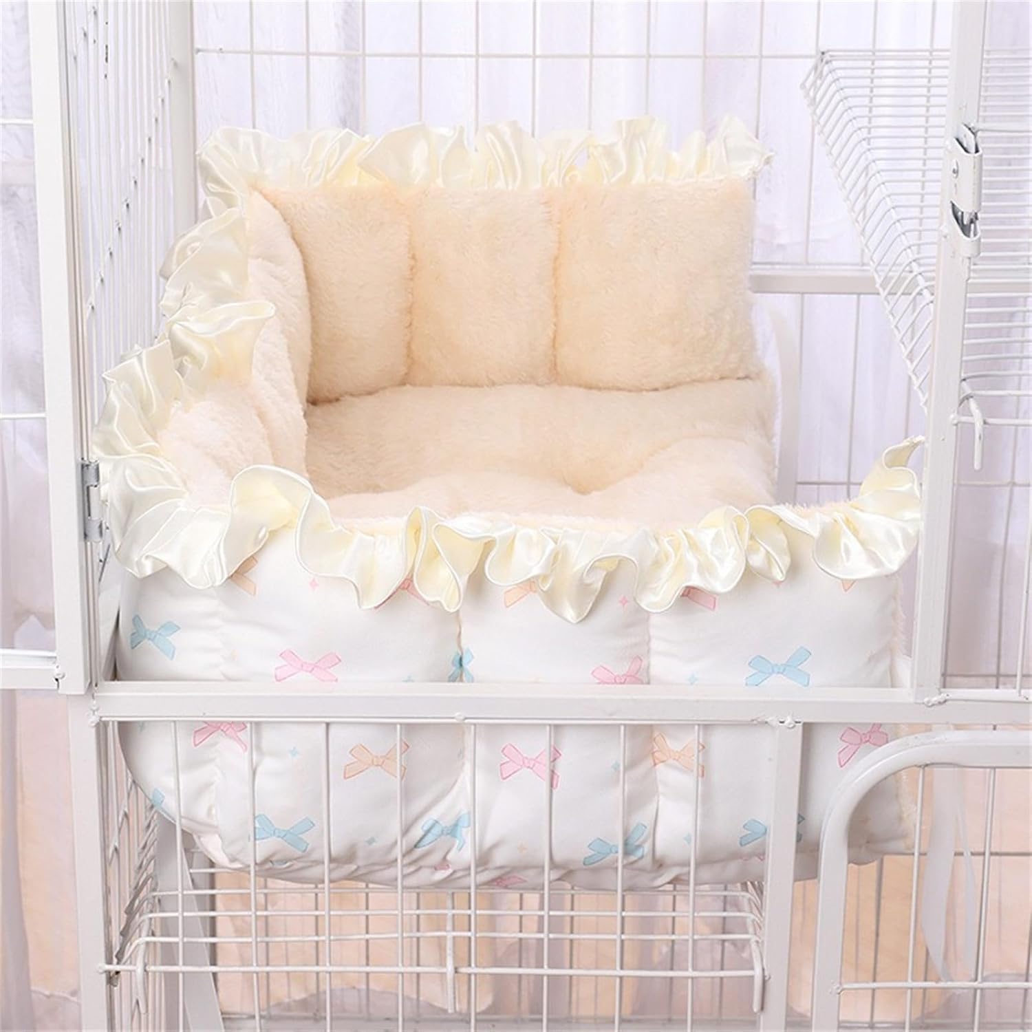 Multipurpose Cats Bed for Rest and Sleep Winter Warmth PP Cotton Filled Cushion with Flower Pattern Resting Pad Warm Bed