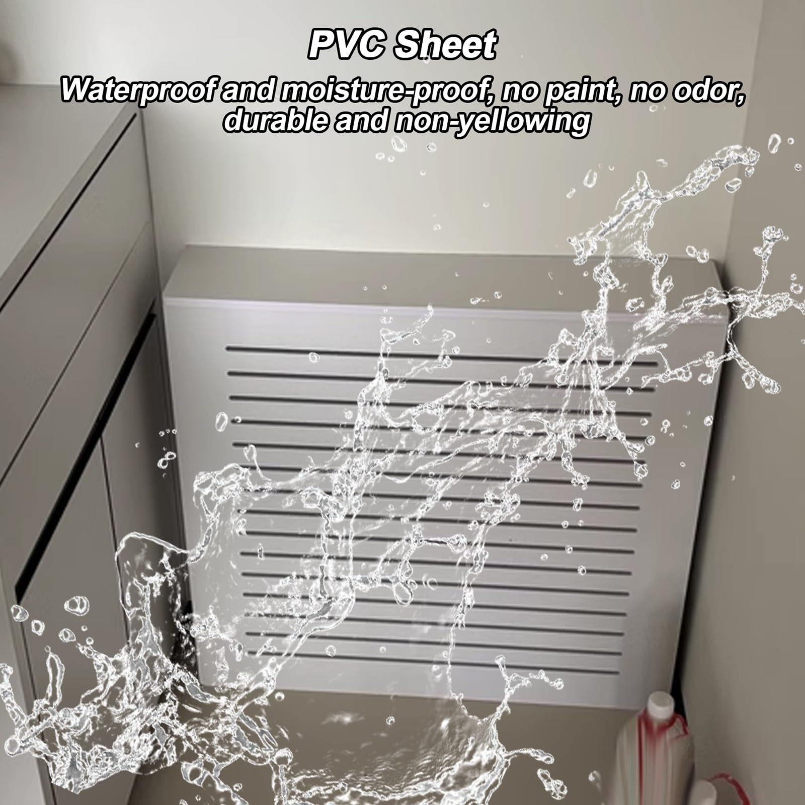 Osłony Grzejników Domowych, Półka Grzejnikowa z PVC, Panel Wydrążony, Szafka Boczna, Trwała I Nieżółknąca, do Domu, Salonu, Sypialni(80 * 80 * 18cm/31 * 31 * 7in)