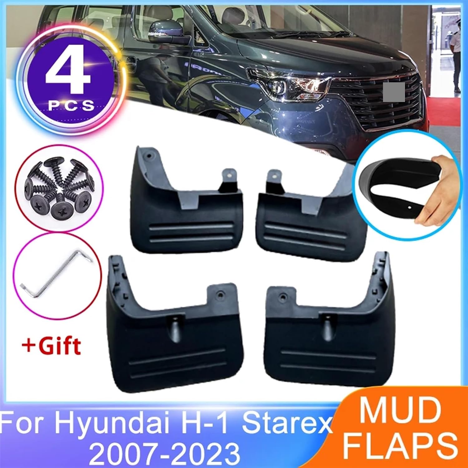 4x MudFlaps For hyundais H-1 Starex TQ IMax I800 2007~2023 Front Rear Mudguards Wheel Protector Flaps fenders Car Accessories