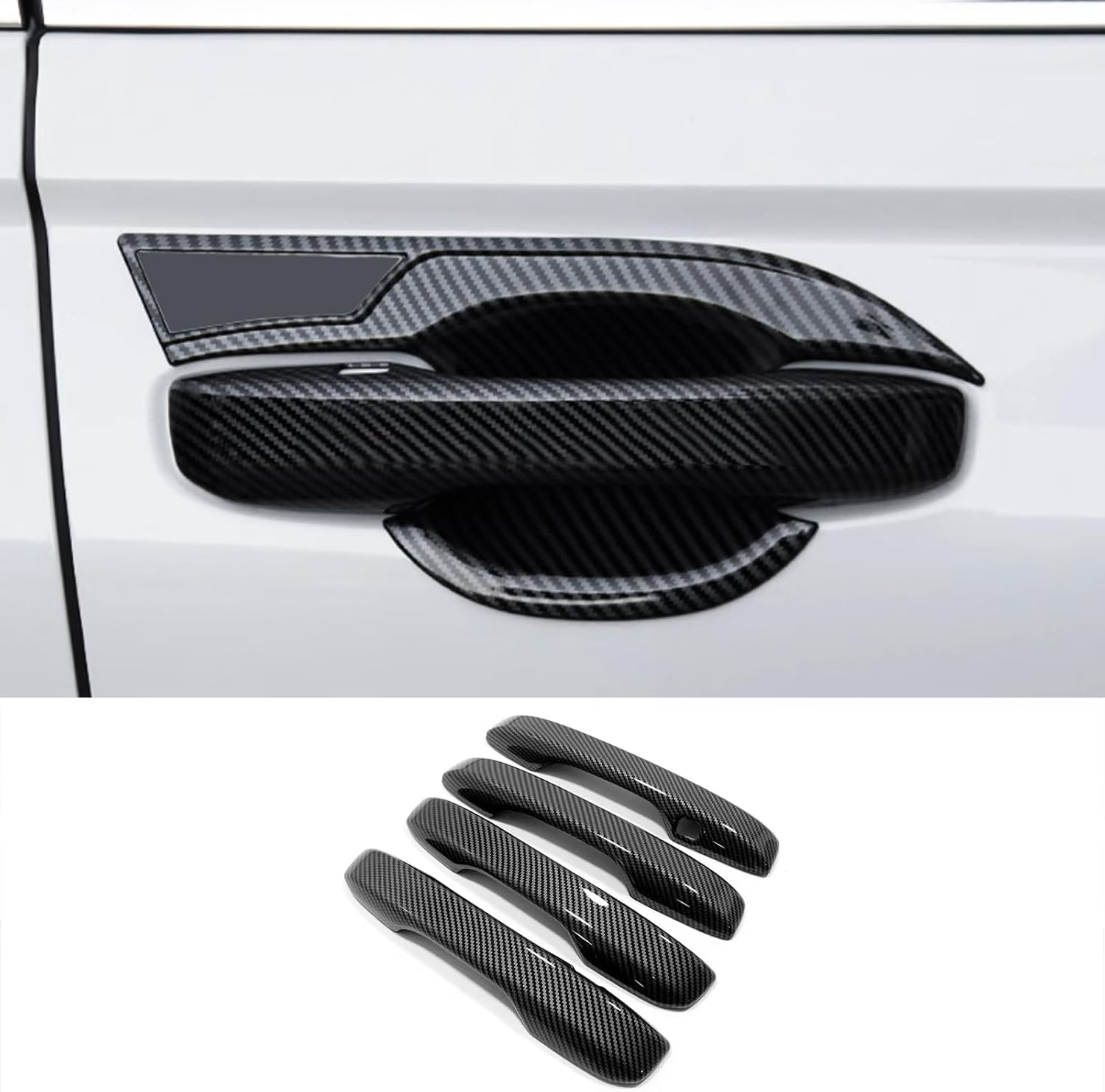 Car Accessories Fit for Honda CR-V CRV 2023 2024 2025 2026 Door Handle Cover Trim with Smart Holes (Carbon Fiber Style) 4PCS ABS