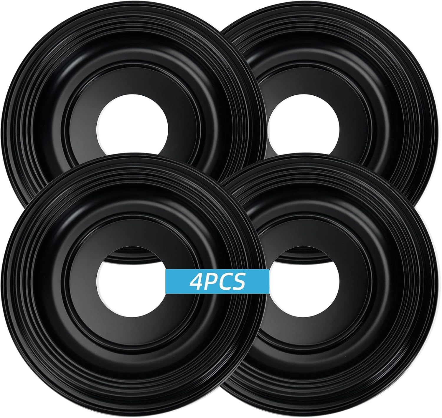 Art3d Non-Phthalate PVC Ceiling Medallion, Ceiling Light Cover Plate, Hole Cover for Light and Ceiling Fans, Fits Canopies up to 7.5", Ideal for Living Room, Bedroom, Renovation, 4 Pcs Set