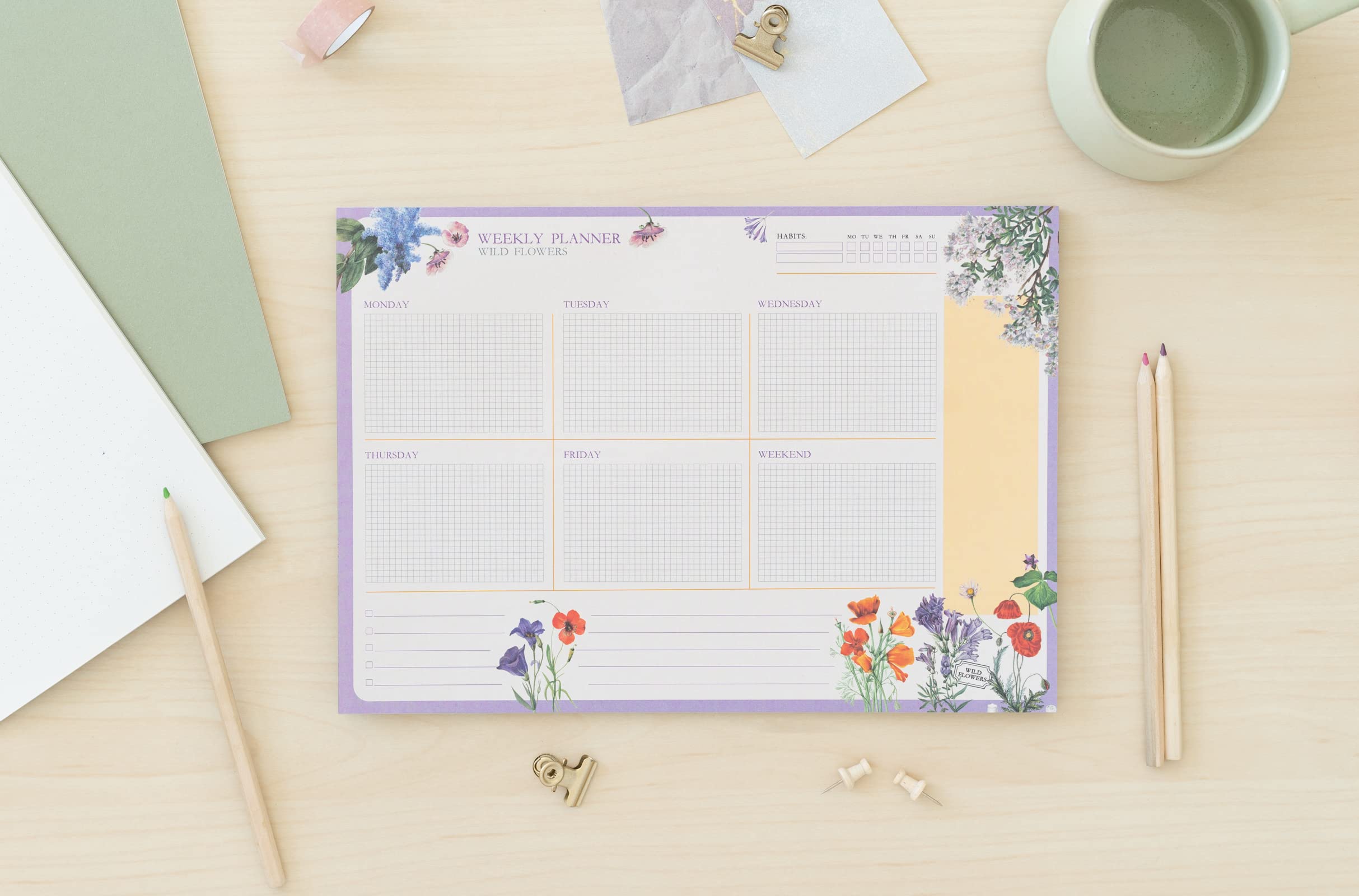 Bloc-notes Semainier A4 Grupo Erik - Sous-main Bureau, Planner Hebdo - Version Italienne