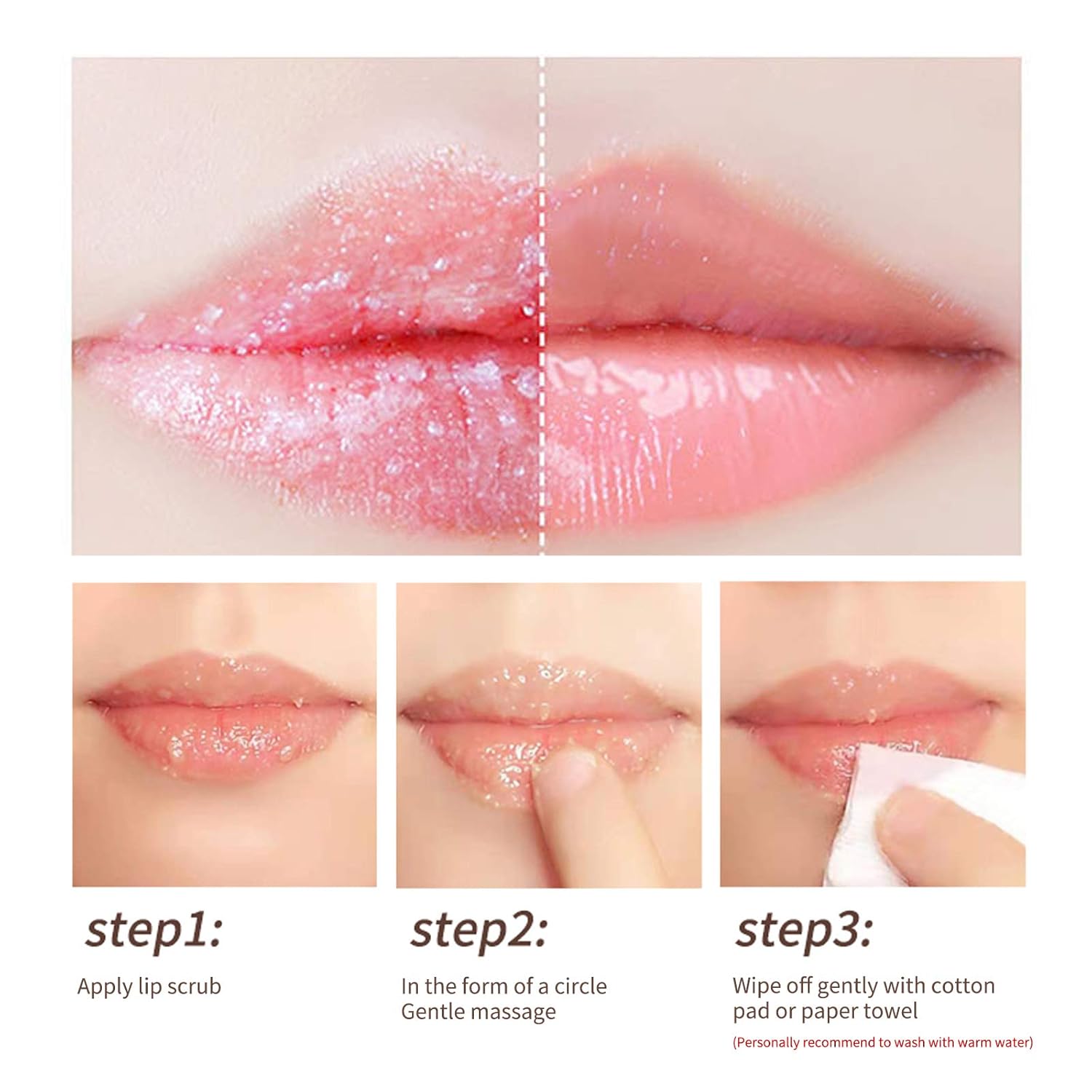 DAGEDA Lip Scrub, Coconut And Strawberry Fruity Sugar Lip Scrubs, Removes Dead Skin Exfoliator & Moisturizer With Cleansing Nourishing Lip Skin Care For Peeling Chapped Lips, Hydrating Lip Treatment : Beauty & Personal Care