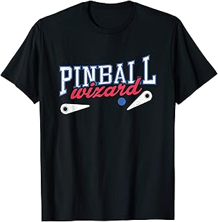 Retro Pinball Wizard Print Tshirt Arcade Game Lover T Shirt