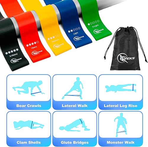 Miniatura 6 de Bandas de resistencia, bandas de entrenamiento de ejercicio para mujeres y hombres, 5 juegos de bandas elásticas para entrenamiento, banda elástica