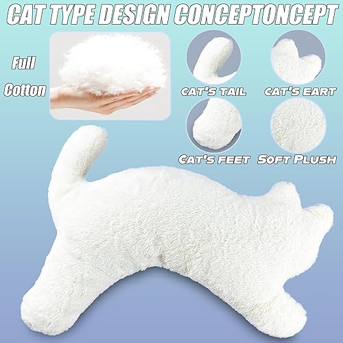 Miniatura 3 de Almohada larga de felpa corporal de gato, 22 pulgadas, almohadas suaves de animales de peluche, regalo para novia, lindos peluches para cama o sofá