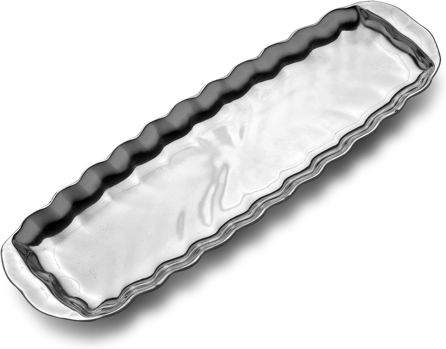 Wilton Armetale Eddy Bread Serving Tray, Rectangular, 5-3/4-Inch by 19-1/2-Inch