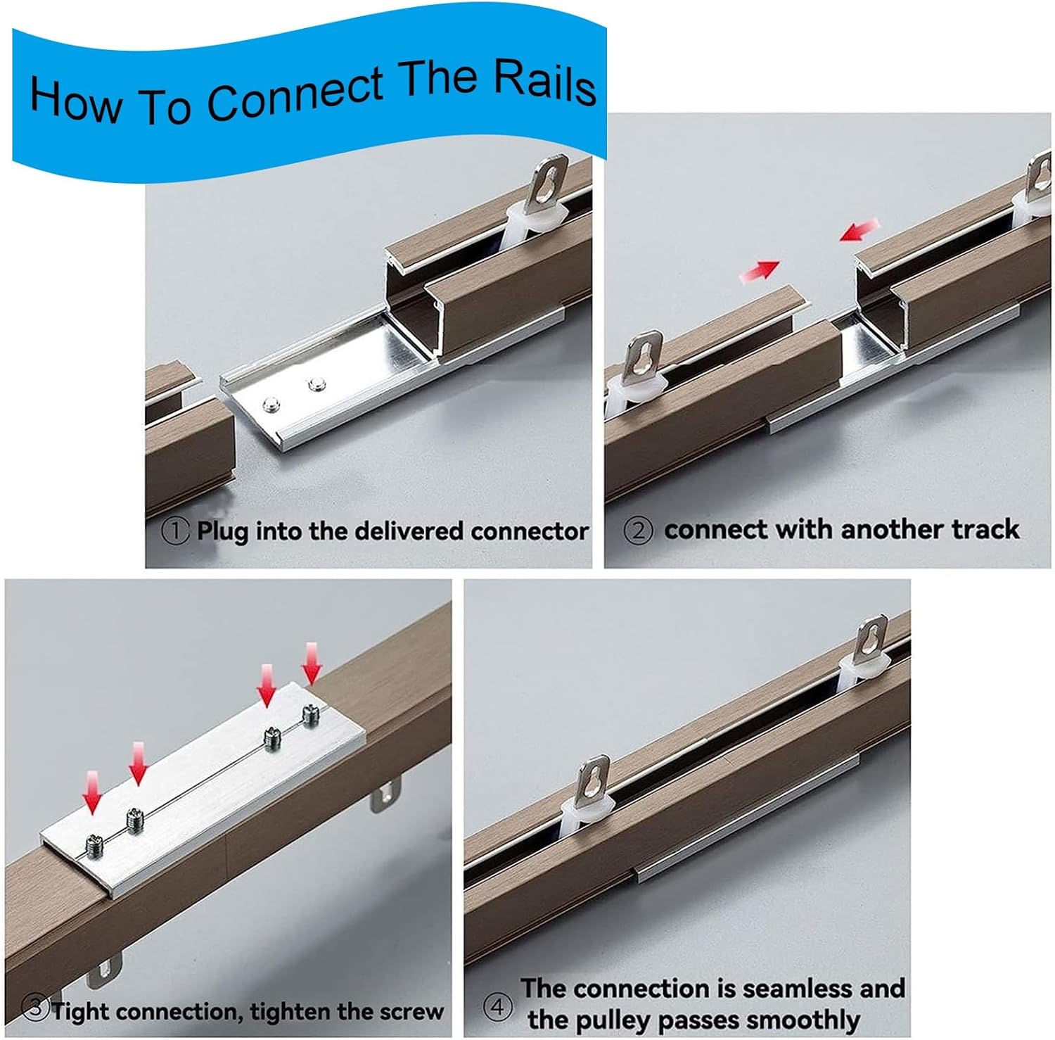 Curtain Tracks Ceiling Wall Mounted Heavy-Duty Curtains Rails, Curtain Track Rail Set With Roller, Aluminum Alloy Curtain Track, Room Divider, Mute Flexible, Shower/Hospital Curtain Track System