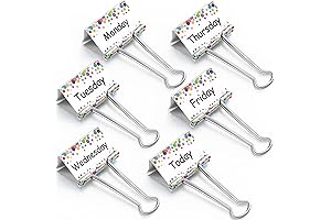 Days of the Week Colored Binder Clips for Teacher Classroom Management Supplies