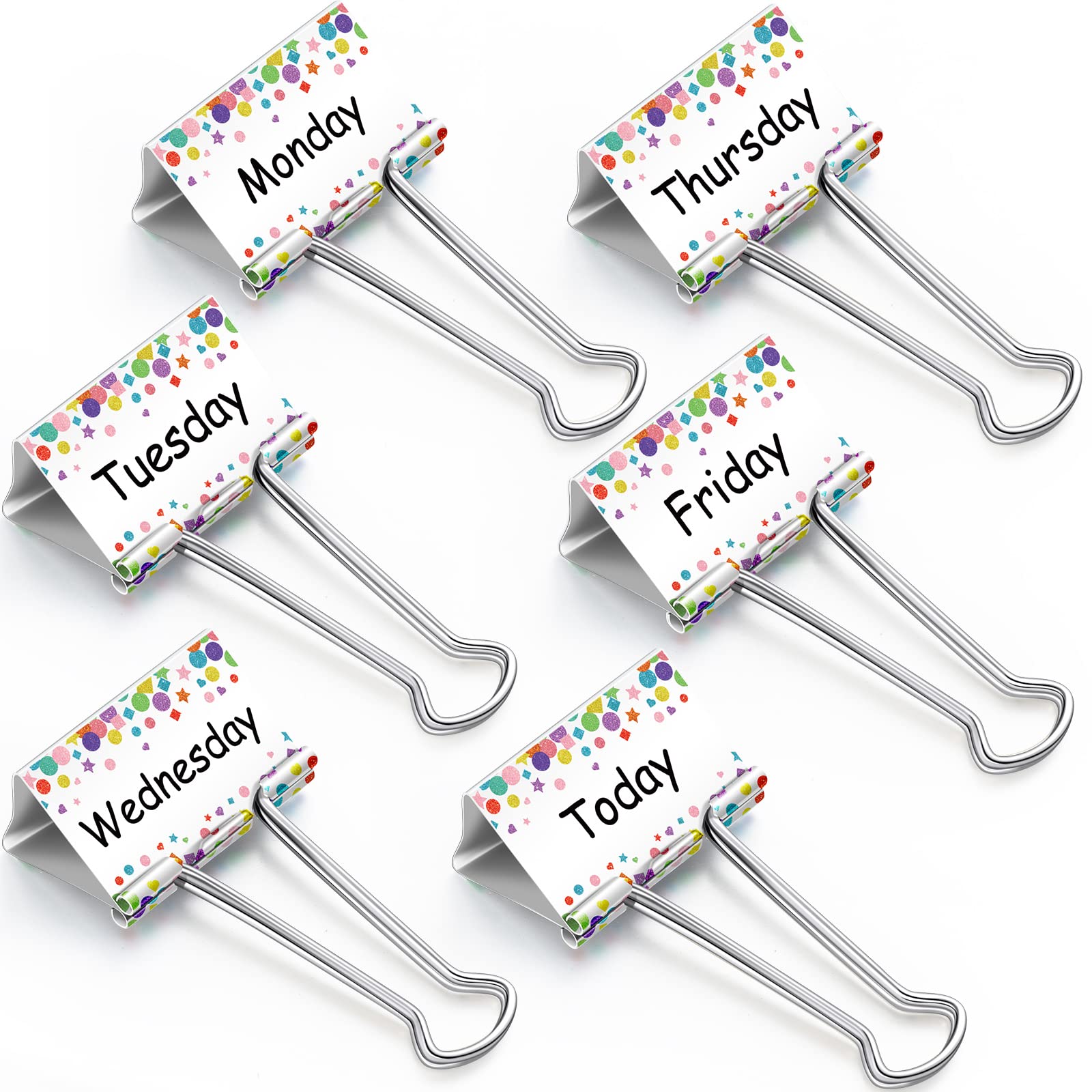 Tenare 6 Pieces Teacher Essentials Large Binder Clips 2 Inches Teacher Binder Paper Clips Office Back to School Gifts Classroom Supplies Management