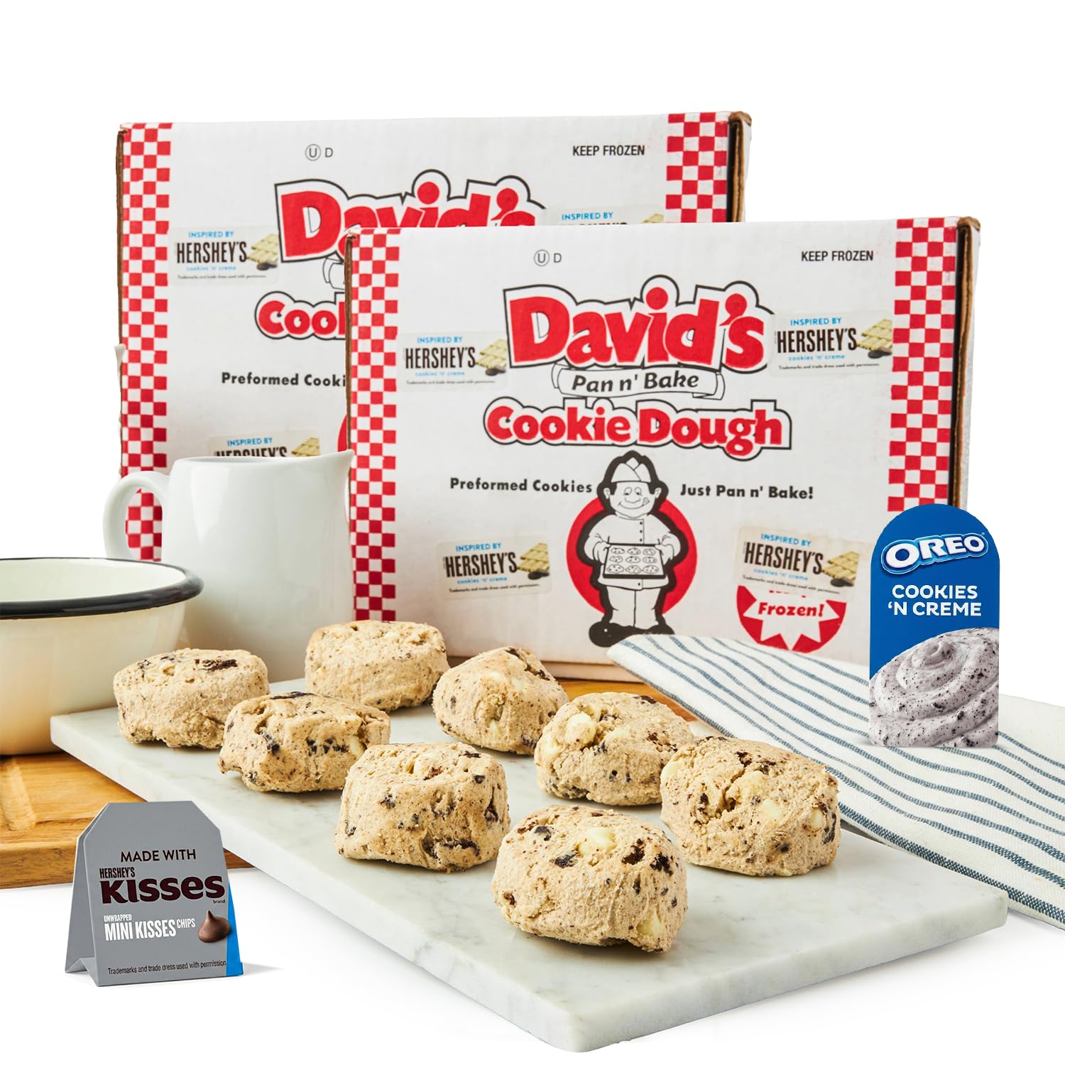 David's Cookies Cookie Dough, HERSHEY'S® & OREO® Cookies & Cream