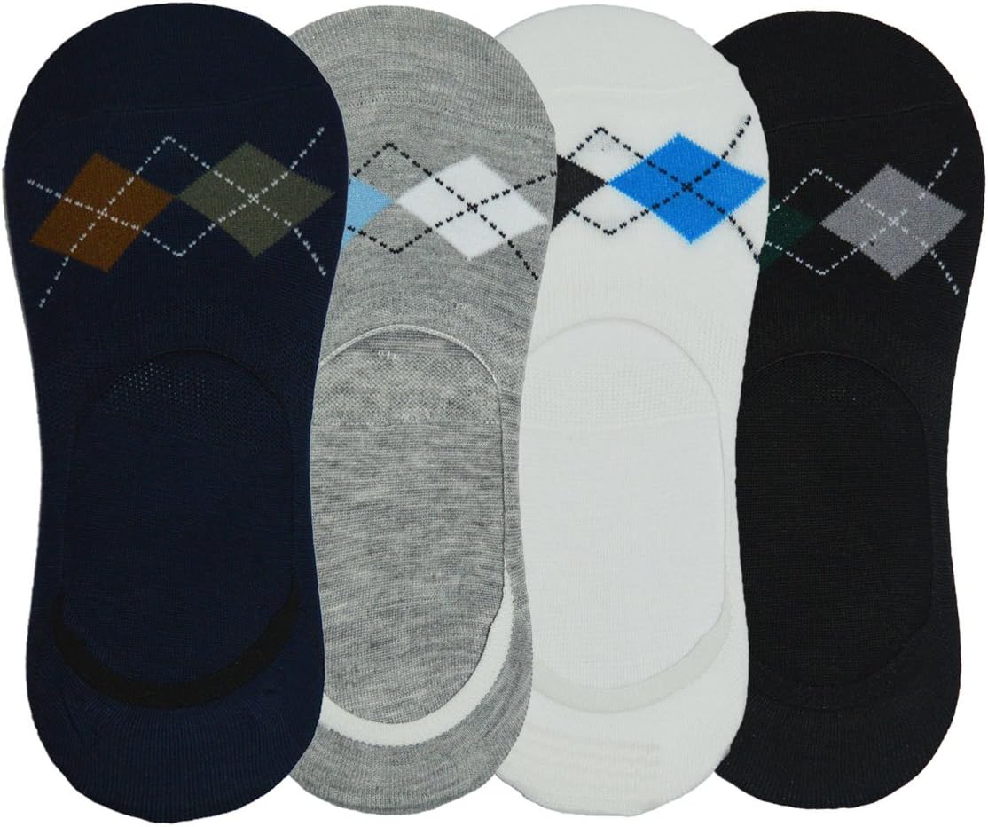 Men's Solid Socks Loafer Socks with Silicon Anti skit support (Pack Of 4 Pair)