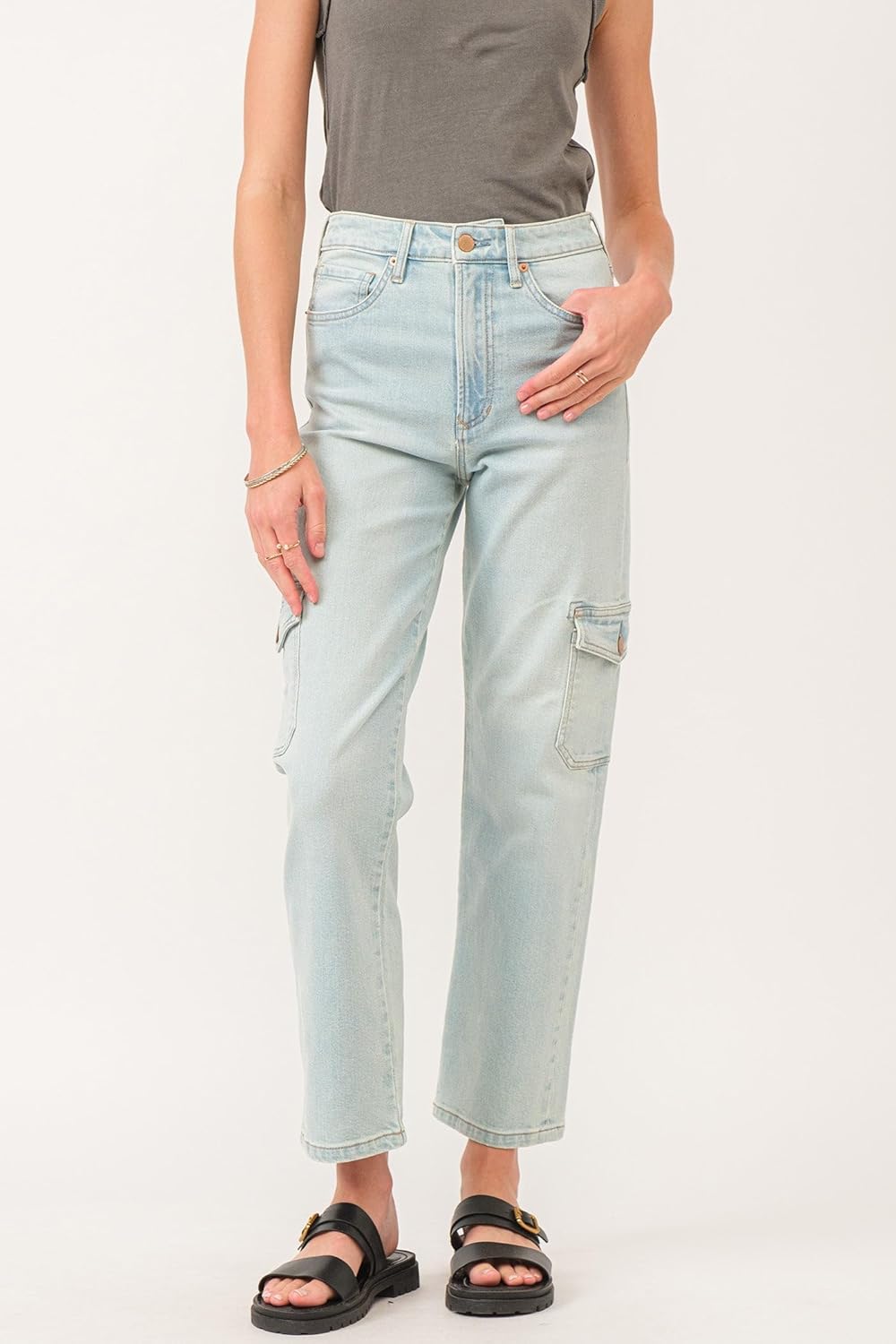 DEAR JOHN 90's Straight Leg Jeans for Women High Rise Ankle Length Comfort Stretch Denim - Image 5