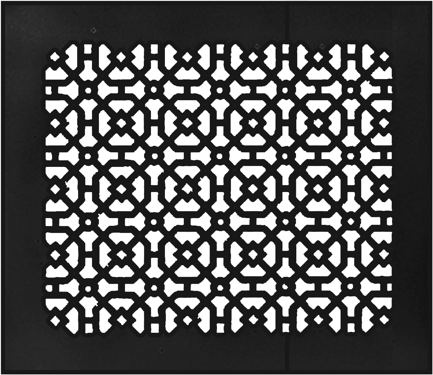 Achtek 10"x12" Duct (12"x14" Overall Size) Solid Cast Aluminum HVAC Air Return Grill Vent Cover | Powder Coated | for Floor-Black Without Screw Holes