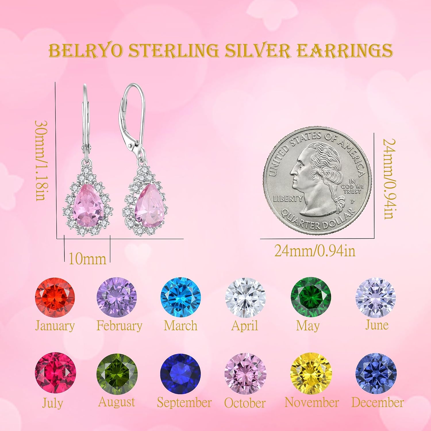 Teardrop Dangle Drop Earrings Leverback Earrings 925 Sterling Silver Cubic Zirconia Earrings Christmas Gift for Women Her Wife Mother