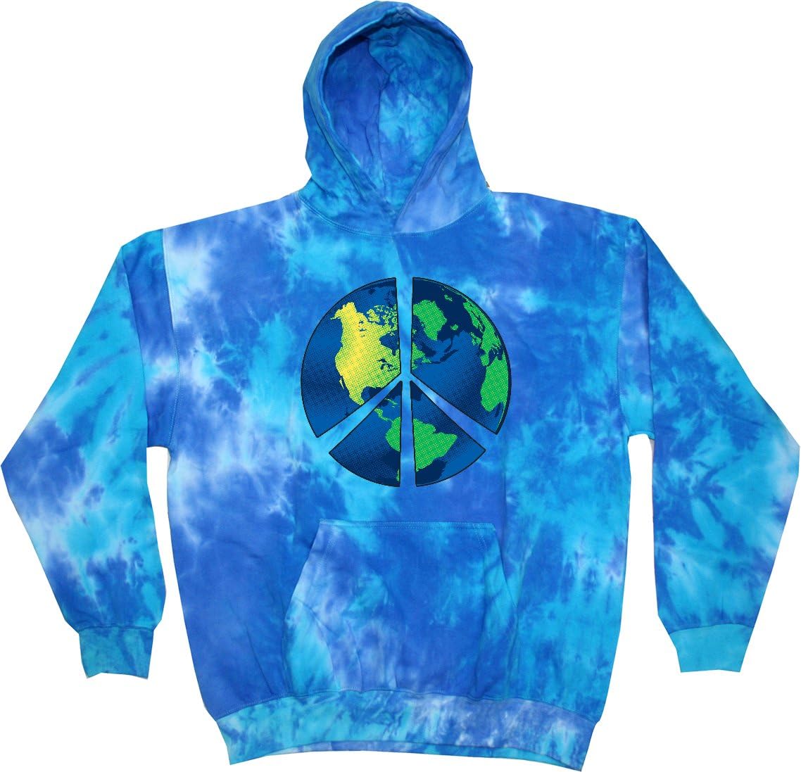 Buy Cool Shirts Peace Sign Hoodie Blue Earth Tie Dye Hoody
