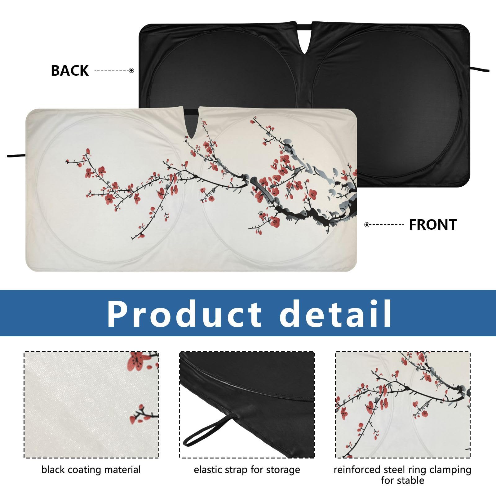 Dujiea - Parasol Para Ventana Delantera De Coche, Colibrí Y Las Flores, Plegable, Protector De Visera Para