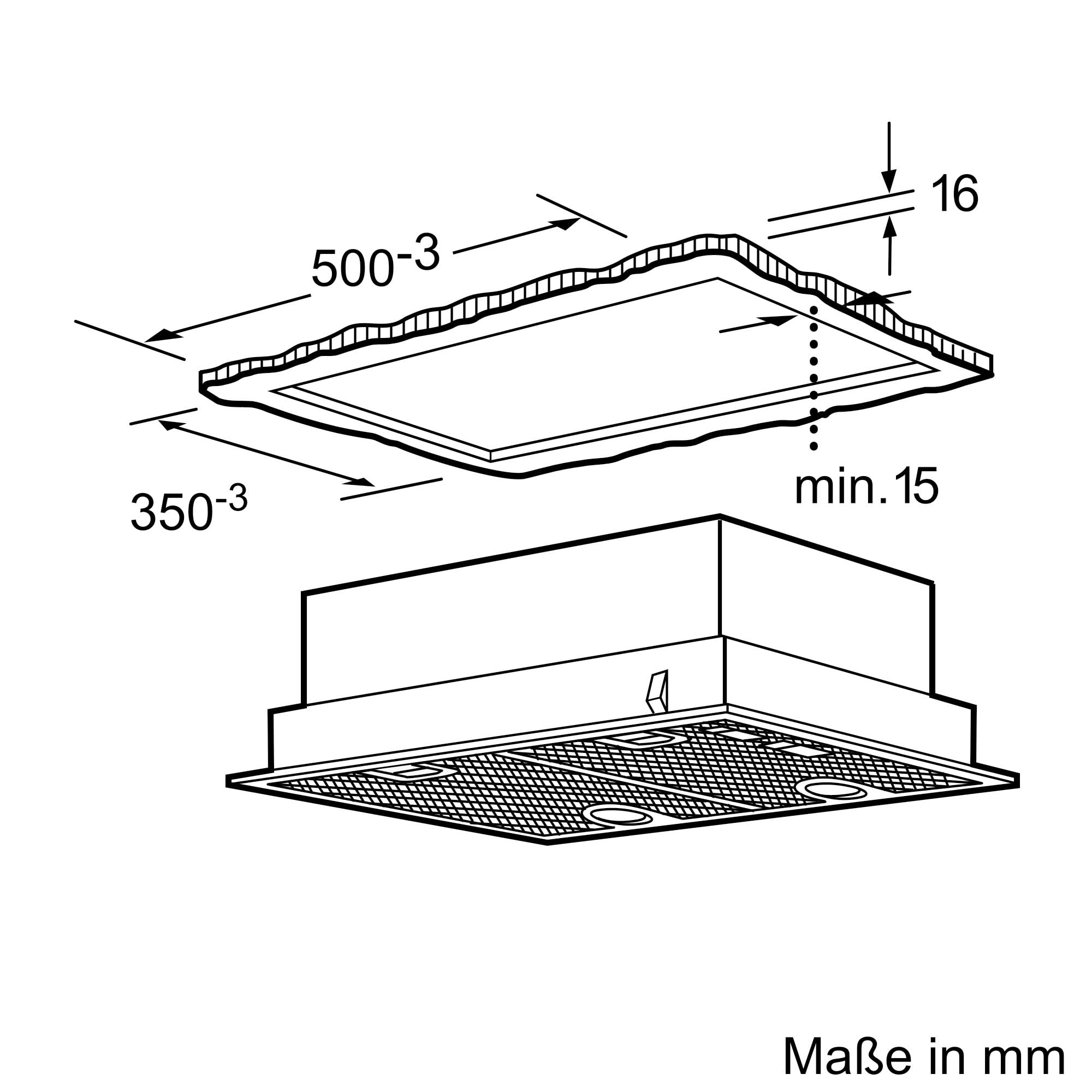 Bosch DHL555BM Serie 4 Lüfterbaustein 53 cm LED-Beleuchtung Abluft Umluft Metallfettfilter spülmaschinengeeignet Silber Metallisch