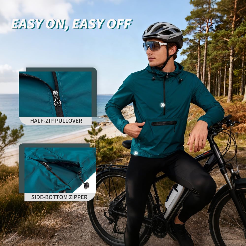 Chaqueta De Ciclismo De Verano Hombre, Impermeable Ventilada Transpirable Cortavientos Giacca Running Mujer Reflectante Ultraligera Duradera Con Capucha Chaqueta Para Senderismo