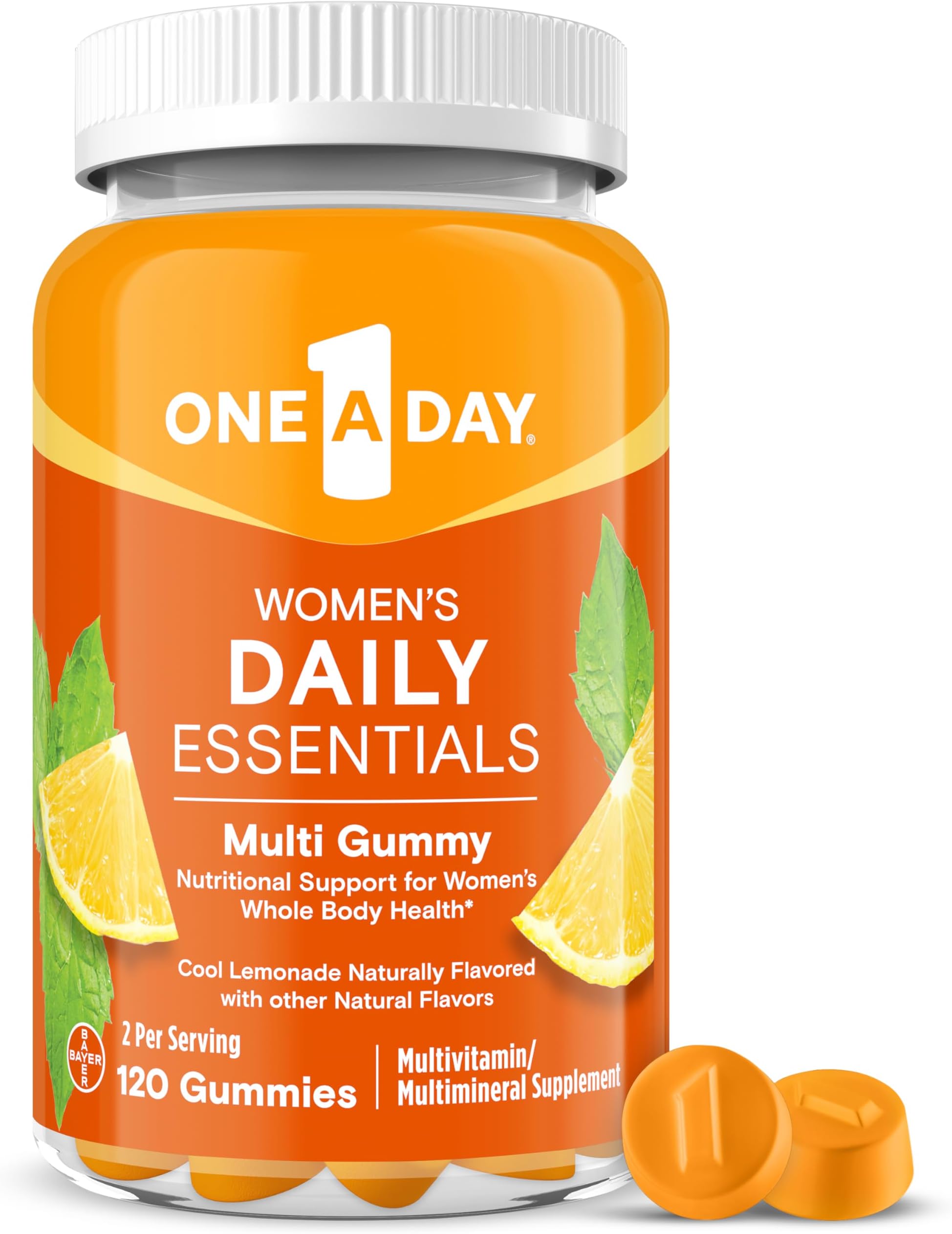 Women’s Daily Essentials Multivitamin Gummies, Multivitamin for Women, Zinc, Immune Support, Cool Lemonade Naturally Flavored, 120 Gummies