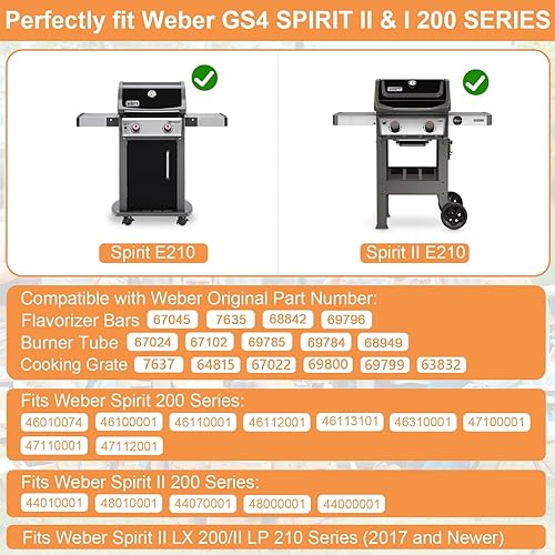 Miniatura 51 de Piezas de parrilla para Weber Spirit 2 Piezas de parrilla GS4 Spirit II E210 S210 E220 S220, repuesto para barras aromatizantes Weber GS4 Spirit 2