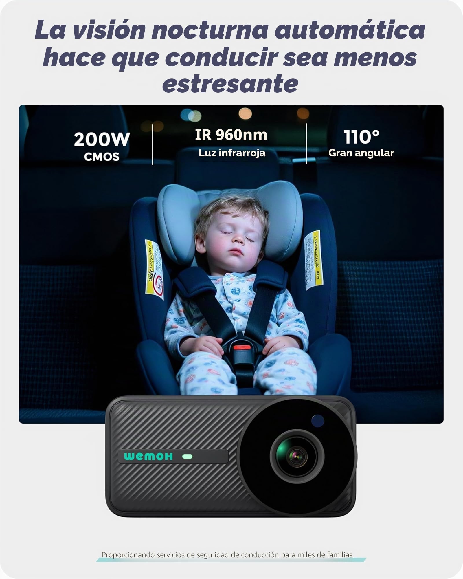 Cámara Magnética Dual para Coche de Bebé para Dos Niños, Pantalla IPS 1080P con Soporte Magnético, 3 Modos (Zoom/Espejo/División), Visión Nocturna Automática, Cámara de Coche Alimentada por USB