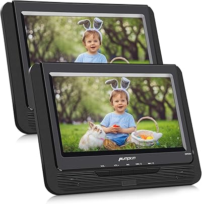 Pumpkin Lettore dvd portatile auto poggiatesta doppio schermo pollici con supporto per bambini lunga durata circa ore supporto usb sd mmc region free Pumpkin Lettore dvd portatile auto poggiatesta doppio schermo pollici con supporto per bambini lunga durata circa ore supporto usb sd mmc region free