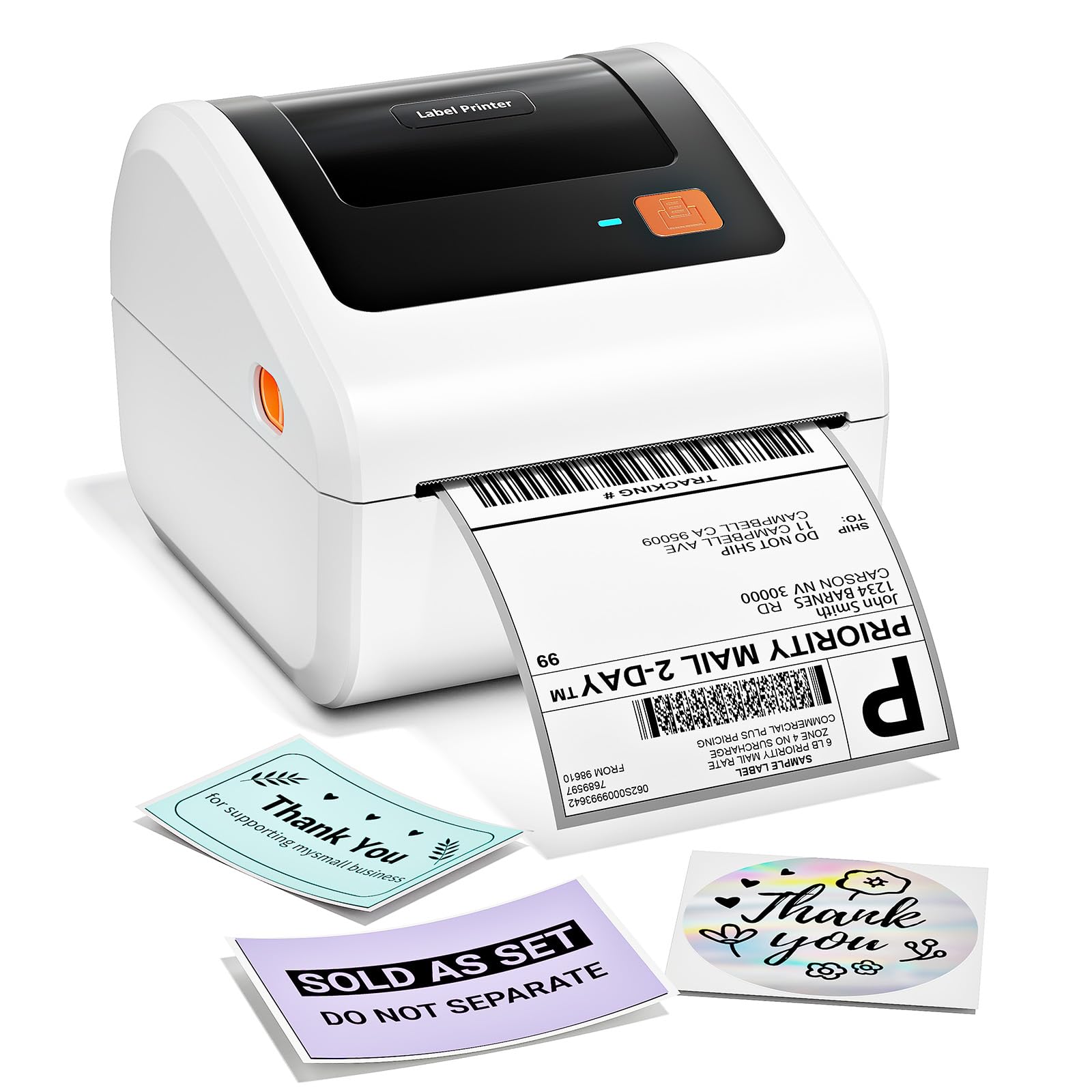Phomemo Impresora Etiquetas Adhesivas, Impresora Térmica Bluetooth Blanco | D450BT Impresora Etiquetas Térmica para Empresas, Etiquetadora, Label Printer Compatible con Etsy, Amazon, Shopify, Vinted