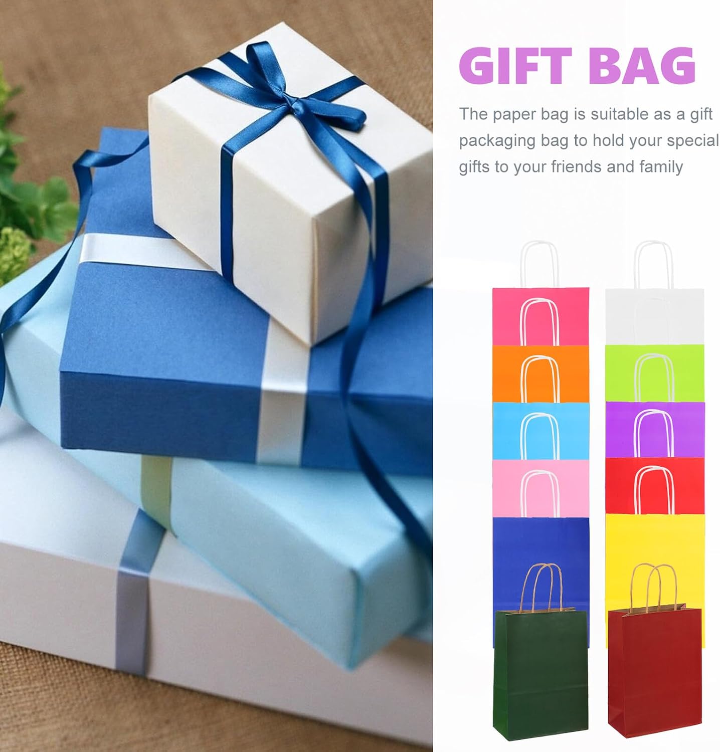 24pcs Paper Packing Bags, Foldable Handheld Candy Bags for Xmas Shopping image 3