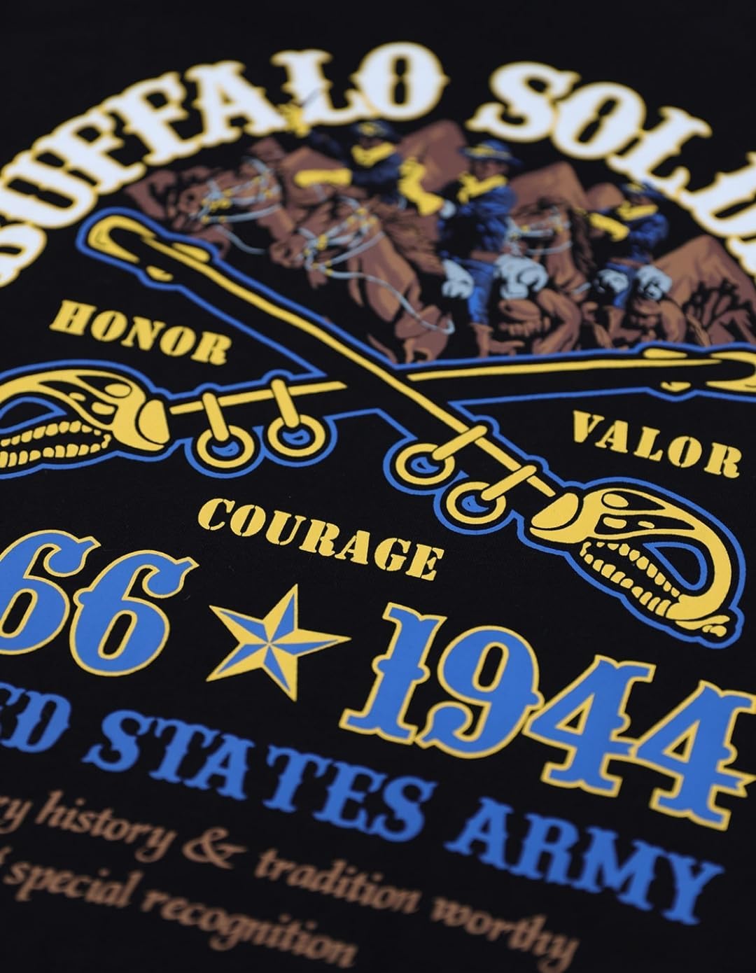 Big Boy Buffalo Soldiers History and Tradition Mens Long Sleeve Tee [Black] - ID#40911-15-208-0-0
