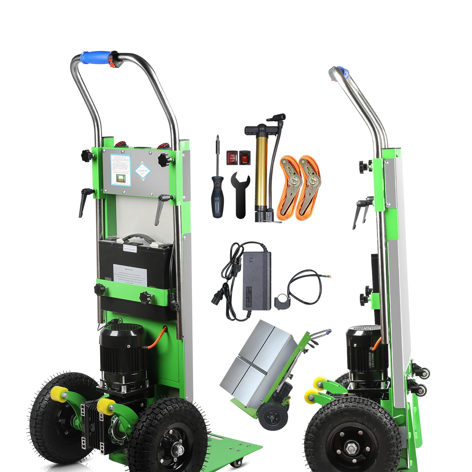 Elektrischer Treppensteiger mit Einer Kapazität von 400 kg, robuster Treppensteiger mit 2 Seilen, trägt schwere Gegenstände mühelos auf und ab Treppen, für Möbel, Logistik, Lager