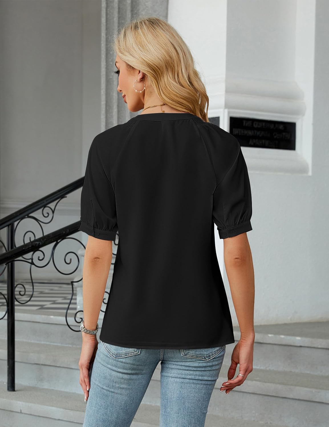 Blooming Jelly Women's Dressy Tops Business Casual Blouses Summer Button Down Work Shirts 2025 - Image 3