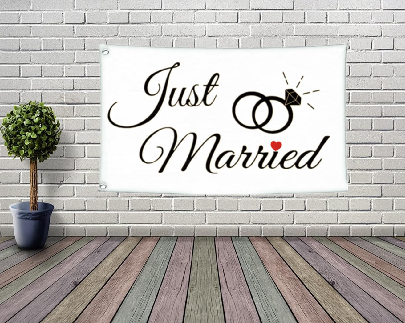 Just Married Flag 2x3FT,100D Polyester,Flags with 2 Brass Grommets - Image 5