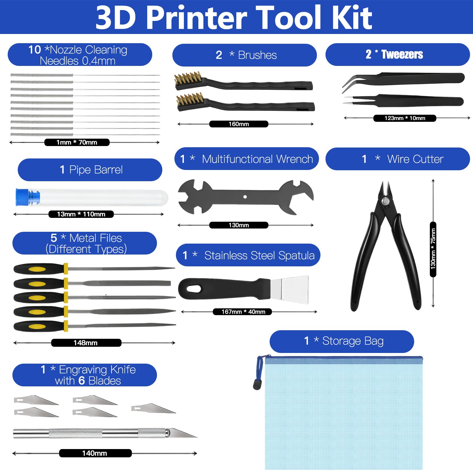 3D Printer Tools Kit - 28pcs for FDM/SLA -2