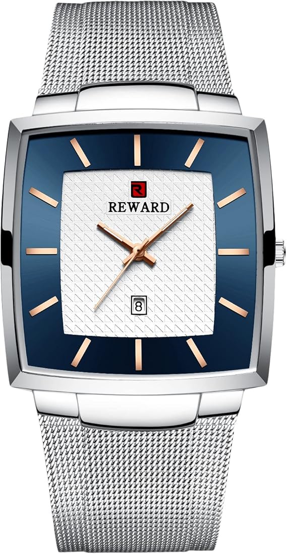 Amazon Rorios 腕時計 メンズ スクエア 男性用腕時計 おしゃれ カレンダー 日付表示 防水 日本製ムーブメント 通勤 通学 ビジネス カジュアル クォーツ時計 Watch For Men メンズプレゼント ホワイト メンズ腕時計 腕時計 通販