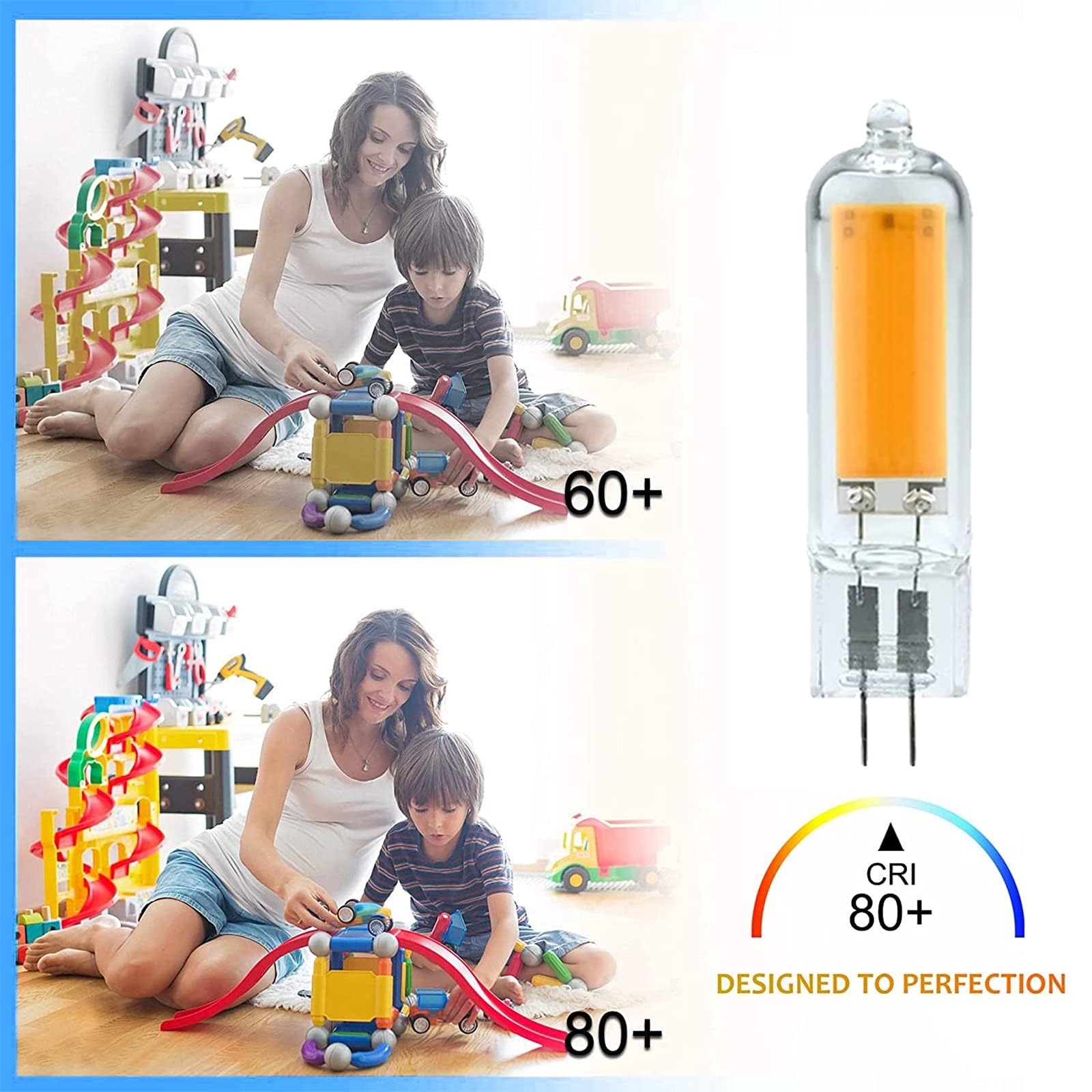 Bombillas LED G4 regulable 2W equivalente 20W (CRI) 80+ Sin parpadeo Casquillo G4 Para lámparas araña lámparas cristal apliques espejo plafones y lámparas de mesa(Cool White 6000K,12pack)