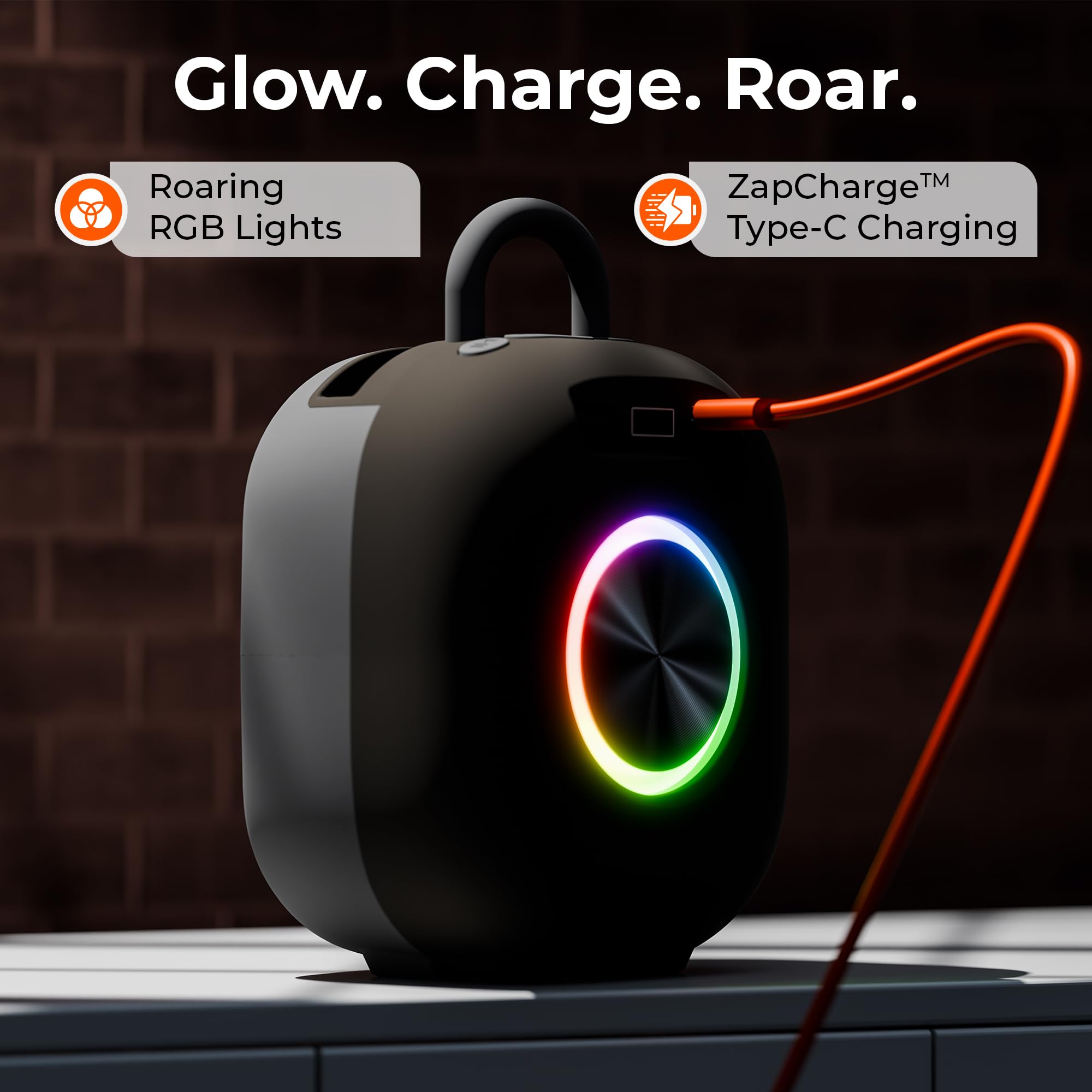 TRIGGR Roar 12 Portable Bluetooth Speaker, 12W Deep Bass, 8H Playtime, Type-C Fast Charging, BT v5.3, TWS Stereo Pairing, FM Radio, USB/SD Card, Handsfree with Built-in Mic (Rustic Dust) — Amazon image 8