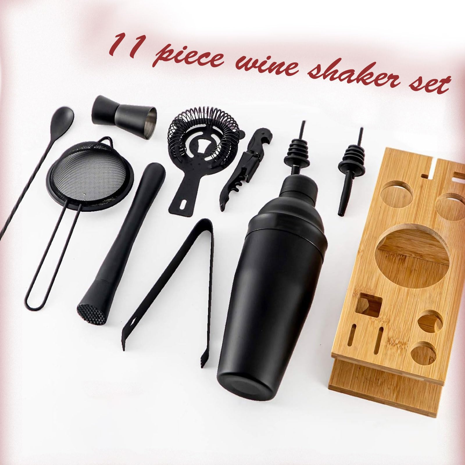 Coctelera para Cócteles Kit 11/23 piezas Coctelera de Acero Inoxidable Con SoporteProfesional Barman Herramientas conCóctel Recetas accesorios de bar set de regalo para Mezclar Bebidas,Barra,hogar