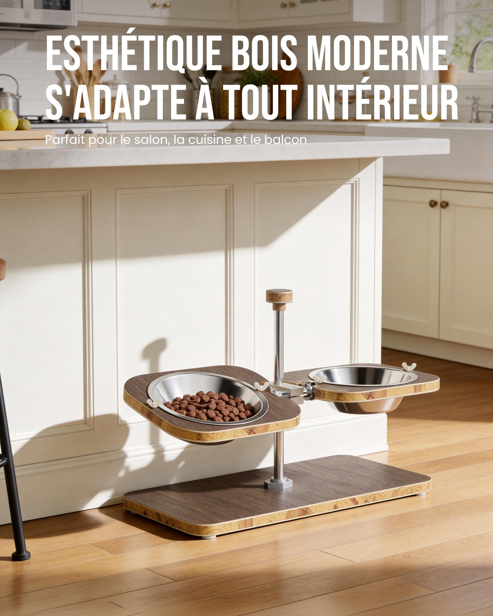Kittyspout Gamelle surélevée pour chien, réglable en hauteur et en inclinaison