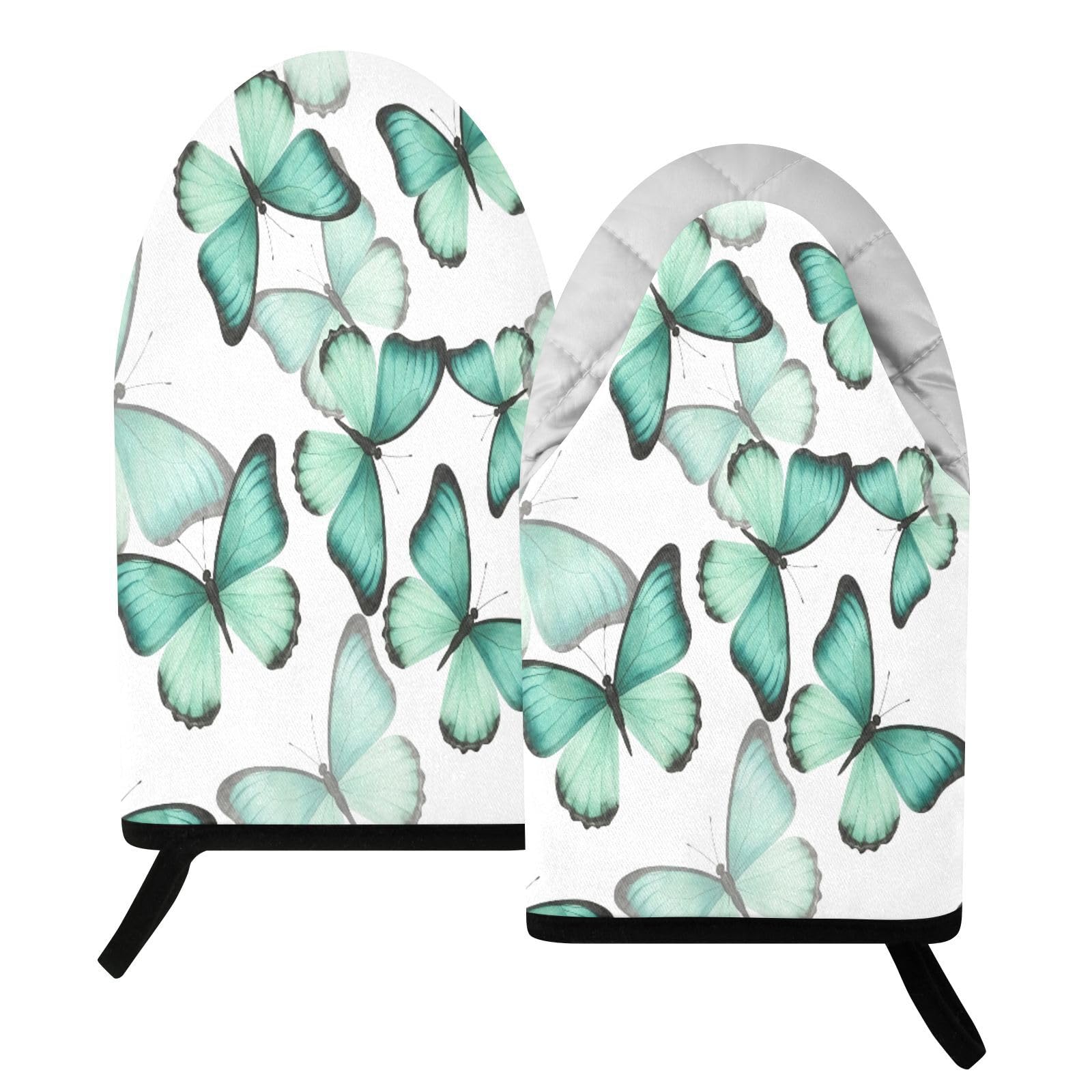BURSTDDY Butterfly Oven Mitt,Heat Resistant Kitchen Mitts for Cooking