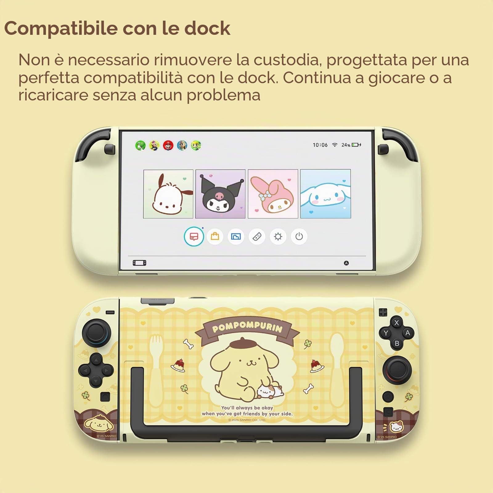 Kuitmor Custodia agganciabile per Nintendo Switch 2 modello 2025, custodia rigida sottile in policarbonato antigraffio e antiurto compatibile con accessori Switch 2 - BDG