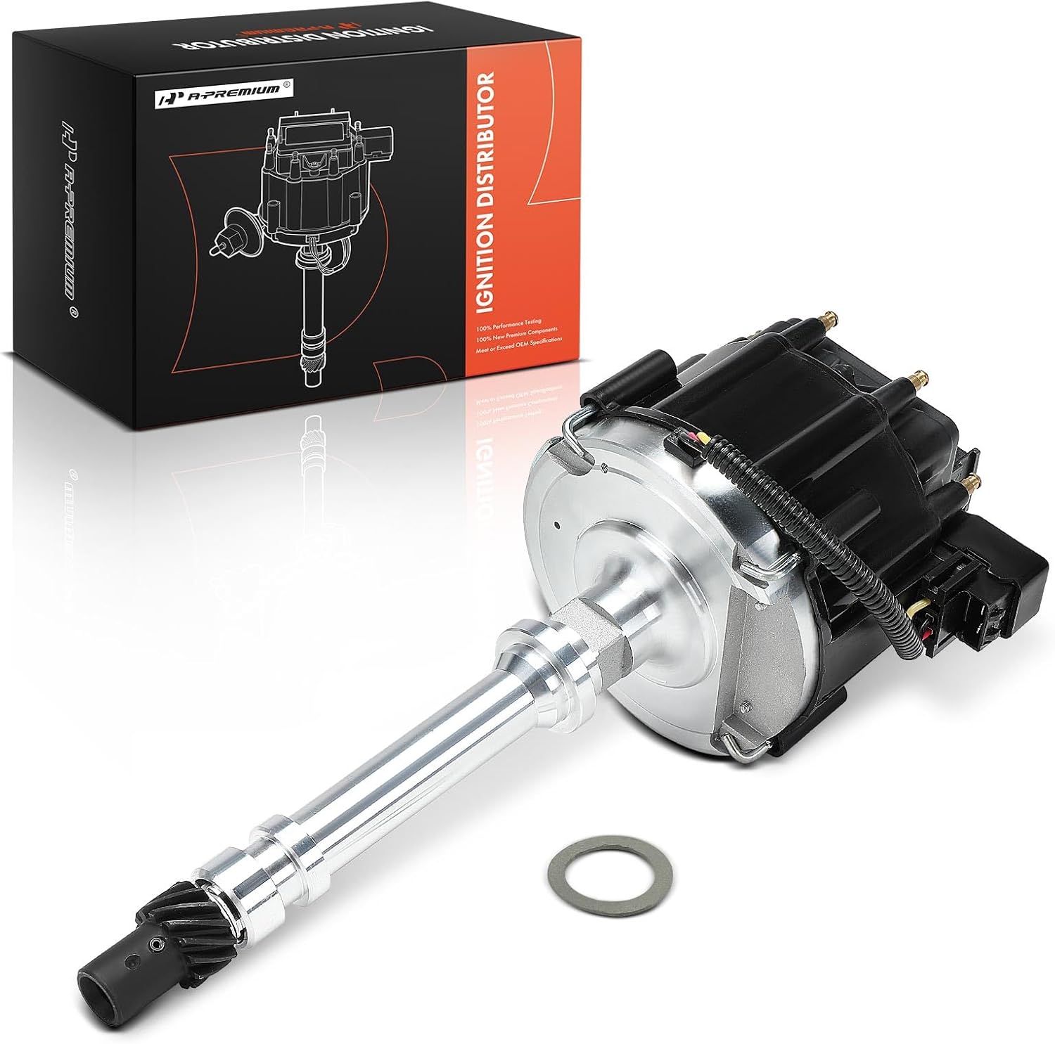 A-Premium Ignition Distributor with Cap and Rotor Compatible with Chevrolet K5 Blazer, El Camino, C10, C20, C30, C50, C60, C70, G10, G20, G30, K10 Suburban & Jimmy, P6000, K3500