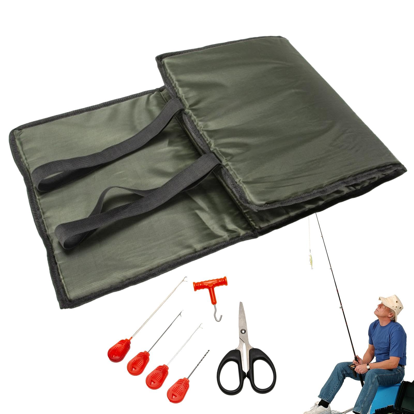 Estera de desenganche de pesca plegable portátil, estera de desenganche de pesca de carpa - Juego de 7 alfombrillas de aterrizaje para desenganchar | Accesorio de pesca, protección de