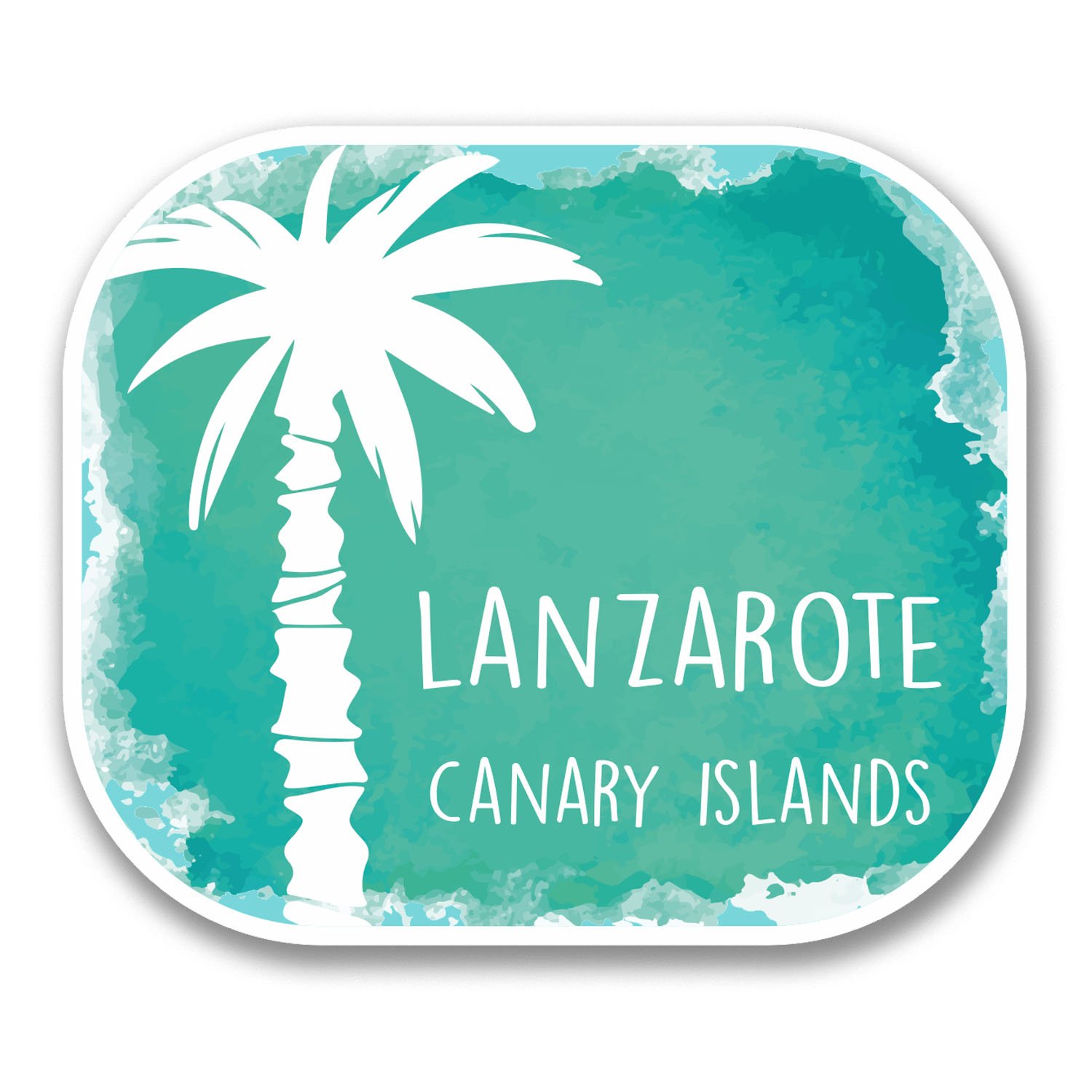 Destinationvinyl Multi 2 X 10Cm Lanzarote Island Spain Vinyl Sticker Laptop Travel Luggage Label #6343 (10Cm Wide X 8.5Cm Tall)