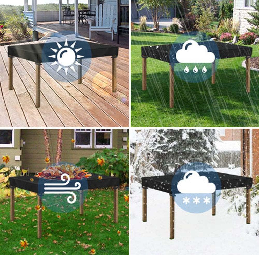 Copertura per Tavolo da Giardino per Tavolino Copritavolo da Esterno Impermeabile Telo Copri Tavolo per Esterno Telo Copertura Tavolo Esterno Tessuto Oxford 120x90x20cm