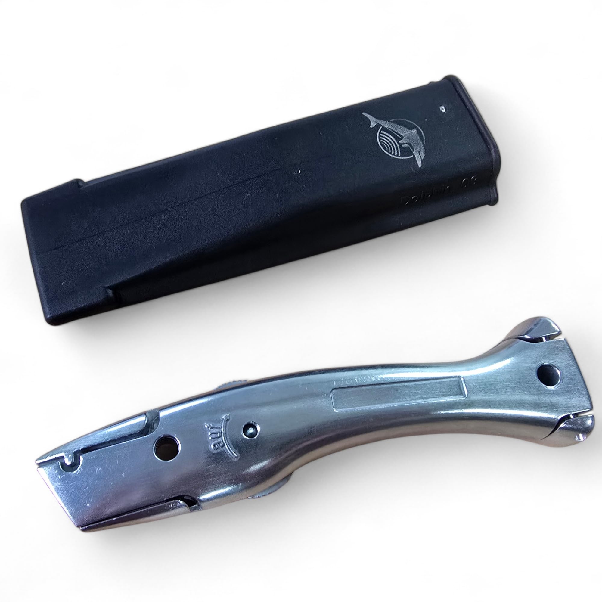 Dolphin Poignée de coupe de moquette avec étui, Argent - Sans lames PTL®