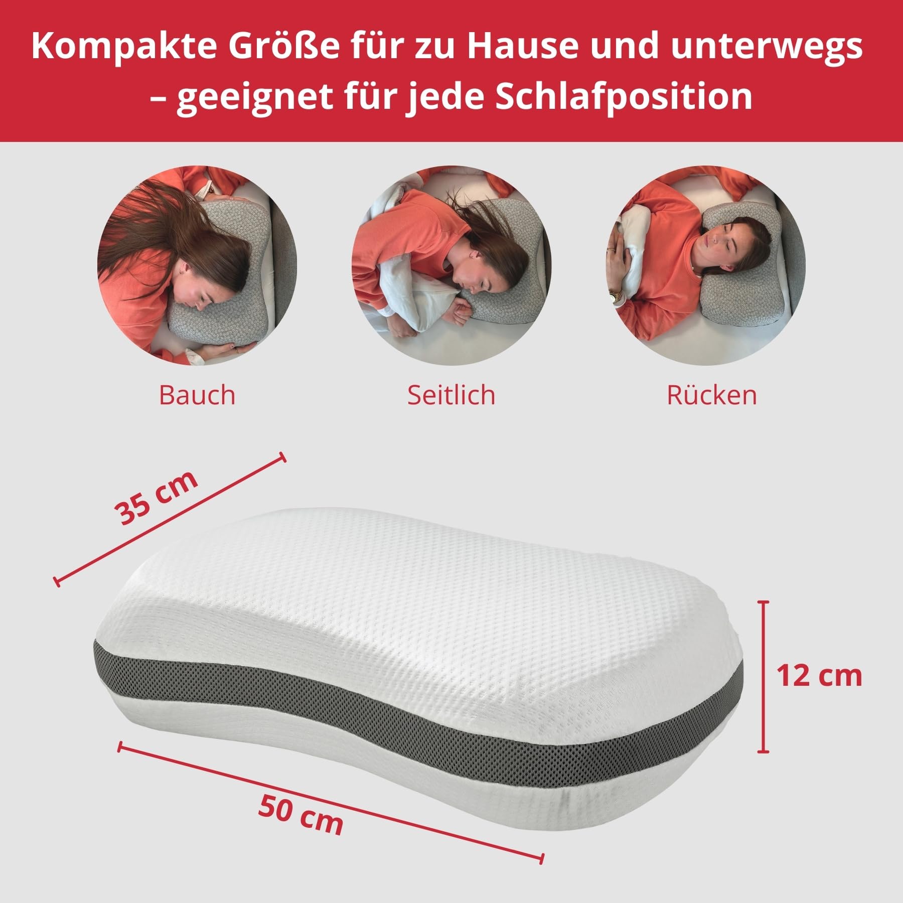liebling Cojín de viaje, cojín de camping con bolsillo, pequeño cojín cervical, almohada de espuma viscoelástica, almohada ergonómica blanca, almohada con bolsa de viaje para viajes, camping, coche