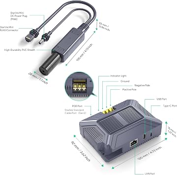 Starlink Mini PoE Adapter Splitter Kit for Starlink Mini & Mini X