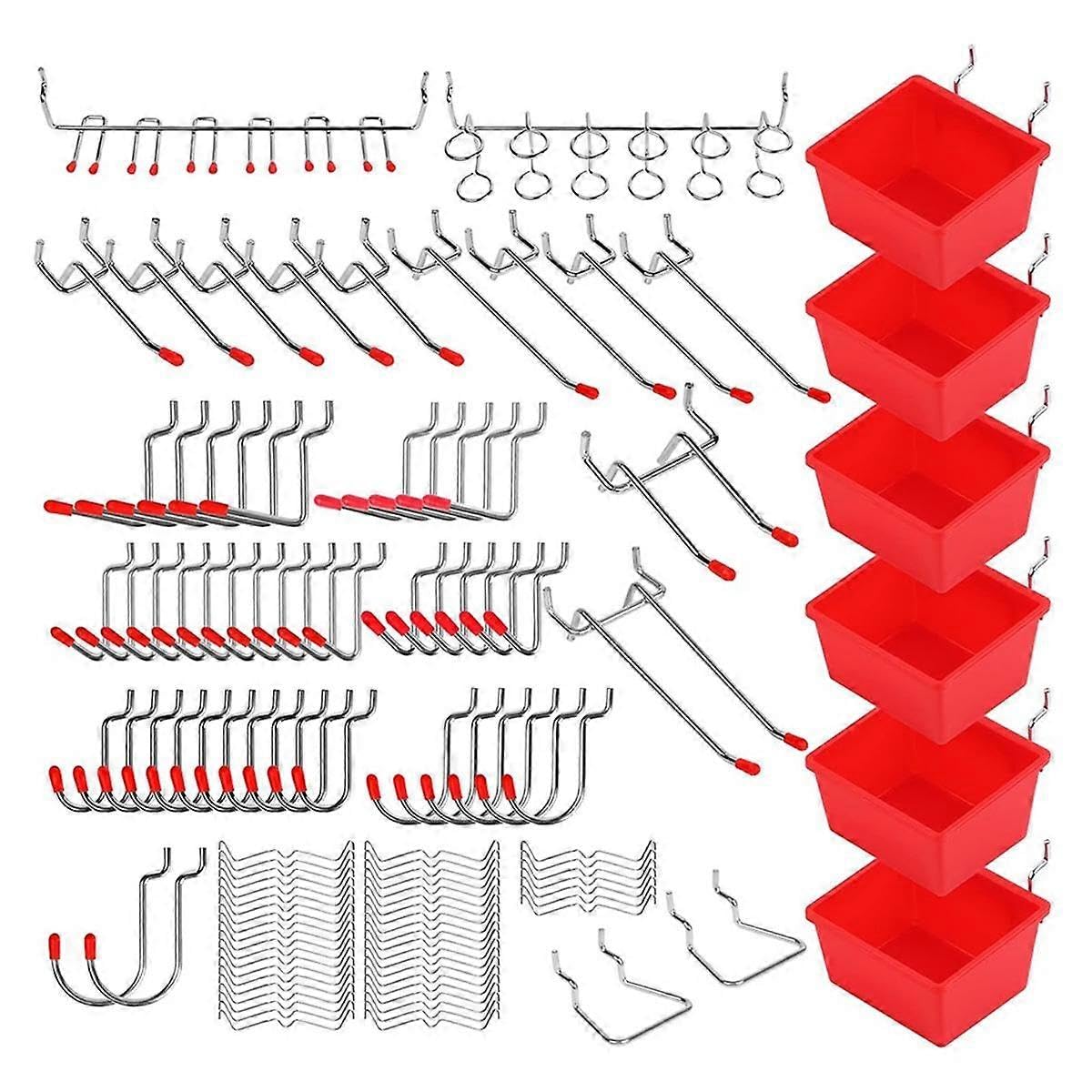 JOYHAPPST 121 Piece Pegboard Hooks Set,Pegboard Accessories with Metal Hooks, Peg Board Organizer Accessories,Pegboard Bins