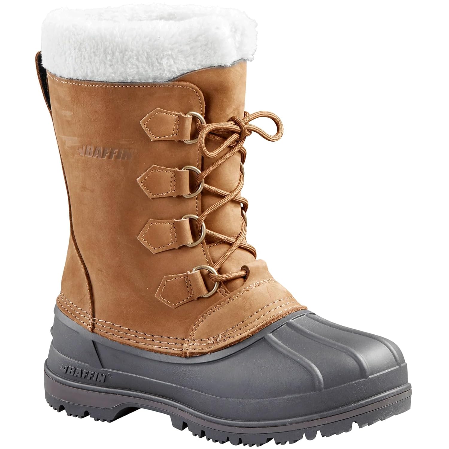 Baffin Womens CANADA Winter Boots Waterproof Insulated Leather Boots for Cold Weather Faux-Fur Collar GelFlex Midsole
